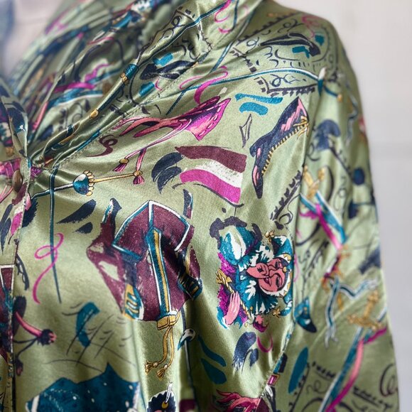 Vintage "CRISCA" circus silk long sleeves shirt / Size 42 - Picture 5 of 10